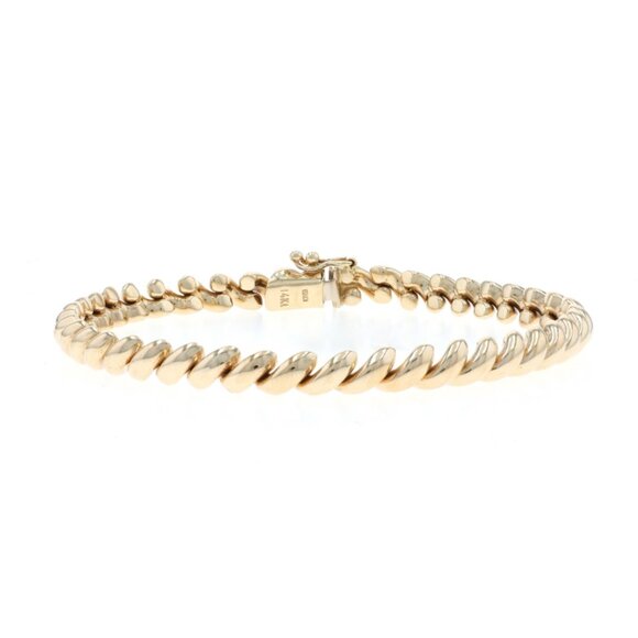 Yellow Gold San Marco Chain Bracelet 6 3/4" 14k - Picture 1 of 7